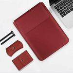 15 inch  For Apple Laptop Liner Bag Four-Piece Storage Bag(Warm Red)
