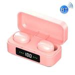 TWS Noise Cancelling In-Ear Digital Display Touch Wireless Bluetooth Earphone(Pink)
