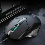 Inphic PW1 Game Mute Macro Definition Illuminated Wired Mouse, Cable Length: 1.5m(Black Business Version)