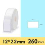 2 PCS Supermarket Goods Sticker Price Tag Paper Self-Adhesive Thermal Label Paper for NIIMBOT D11, Size: White 12x22mm 260 Sheets