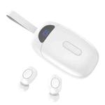 S5 TWS Noise Cancelling Sports Mini In-Ear Digital Display Mini Wireless Bluetooth Earphone With Lanyard(White)