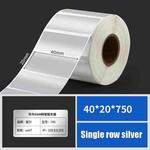 Printing Paper Dumb Silver Paper Plane Equipment Fixed Asset Label for NIIMBOT B50W, Size: 40x20mm Silver