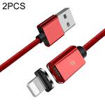 2 PCS ESSAGER Smartphone Fast Charging and Data Transmission Magnetic Cable with 8 Pin Magnetic Head, Cable Length: 1m(Red)