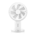 Desktop Fan Student Dormitory Charging Small Fan Home Office Fan(Ivory White)