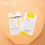 100 PCS Data Cable Packaging Bag Plastic Sealing Bag, Size:8x14cm(Yellow)