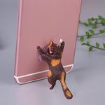 60 PCS Sucker Design Cute Cat Smartphone Holder(Brown orange)