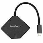 Cabledeconn F0102 3 in 1 Type-C to VGA / HDMI / DVI Adapter(Black)