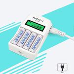 4 Slots Smart Intelligent Battery Charger with LCD Display for AA / AAA NiCd NiMh Rechargeable Batteries(EU Plug)
