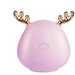 A17 Cartoon Antlers Wireless Bluetooth Speaker Mini Subwoofer Speaker(Sakura Pink)