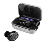 TWS Wireless Bluetooth 5.0 Touch Digital Display Waterproof Sports Earphone with Fabric Charging Box