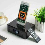 D9 Wireless Bluetooth Speaker Bedside Alarm Clock Radio Rotating Mobile Phone Charging Base, US Plug / EU Plug / UK Plug(Black)