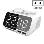 M9 Wireless Bluetooth Speaker Multifunctional Desktop Alarm Clock Support TF Card & U Disk & AUX EU Plug(White)