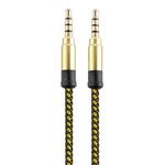 3.5mm Male To Male Car Stereo Gold-Plated Jack AUX Audio Cable For 3.5mm AUX Standard Digital Devices, Length: 3m(Yellow)