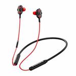 Bluetooth Earphone Sports Liquid Silicone Hanging Neck Headset Heavy Bass Stereo Earphone(Red)