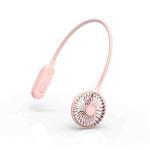 Hanging Neck Earphone Clip Fan Student Dormitory Portable USB Folding Mini Fan(Pink)