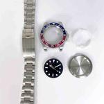 For ETA2836/Pearl 3804 Movement 867 GMT Watch Accessories 40MM Stainless Steel Case(Blue Red)