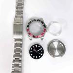 For ETA2836/Pearl 3804 Movement 867 GMT Watch Accessories 40MM Stainless Steel Case(Black Red)