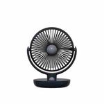 YX-22 Rotating Head Desktop Fan Adjustable Angle Aromatherapy Fan USB Charging Fan(Dark Blue)