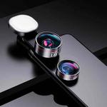 Wide Angle + Macro + Fill Light Mobile Phone Lens Professional Shooting External HD Camera Set
