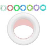 2 PCS L-06  40 LEDs RGB Mobile Phone Fill Light Rechargeable Colorful Ring Light  Mobile Phone Live Selfie Beauty Ligh(Pink)