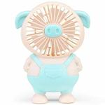 SQ2143 USB Charging Small Pig Fan Button Hand-Held Quiet Fan(Blue)