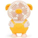 SQ2143 USB Charging Small Pig Fan Button Hand-Held Quiet Fan(Yellow)
