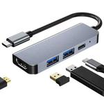 BYL-2011 4 In 1 USB-C / Type-C To 4K HDMI + USB 3.0 + USB 2.0 + PD USB-C / Type-C Charging Ports Multifunctional HUB Docking Station