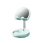 X6 Telescopic Folding Mobile Phone Tablet Universal Desktop Stand With Makeup Mirror(Blue)