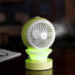 QM-06 USB Portable Mini Fan LED Luminous Spray Humidifying Desktop Office Fan(Green)