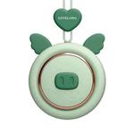 GIVELONG Hanging Neck Mini Rechargeable USB Fan Children Portable Leafless Fan(Piglet (Green))