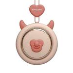 GIVELONG Hanging Neck Mini Rechargeable USB Fan Children Portable Leafless Fan(Calf (Pink))