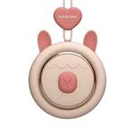 GIVELONG Hanging Neck Mini Rechargeable USB Fan Children Portable Leafless Fan(Rabbit (Pink))