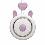 GIVELONG Hanging Neck Mini Rechargeable USB Fan Children Portable Leafless Fan(Rabbit (Purple))