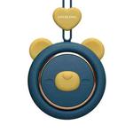 GIVELONG Hanging Neck Mini Rechargeable USB Fan Children Portable Leafless Fan(Bear (Blue))