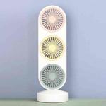 Student Dormitory Office Desktop Mini Three-head Fan(White)