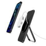 Magnetic Wireless Charging Mobile Bracket Foldable Desktop Aluminum Alloy Bracket for iPhone 12 Series(Cool Black)