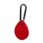 2 PCS Drop Shape  Shockproof Anti-scratch Silicone Protective Case with Carabiner for AirTag(Red)