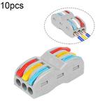 10pcs SPL-3 3 In 3 Out  Colorful Quick Line Terminal Multi-Function Dismantling Wire Connection Terminal