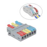 LT-636 3 In 6 Out Colorful Quick Line Terminal Multi-Function Dismantling Wire Connection Terminal