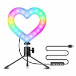 MJ16 Heart-Shaped Mobile Phone Live LED Fill Light, Colour: RGB Colorful