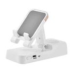 Multifunctional Desktop Stand For Mobile Phone And Tablet With Bluetooth Speaker(White)
