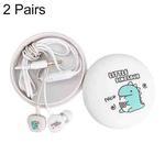 2 Pairs Cartoon Pattern Heavy Bass In-Ear Headphones Universal Wired Headphones with Microphone(White)