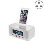 A8 Charging Base Audio NFC Bluetooth Speaker Alarm Clock, Specification: UK Plug(White)