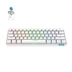 STK61 61-Keys Full-Key Non-Punch Bluetooth Wired Dual Modes Mechanical Keyboard, Cable Length: 1.6m(White Green Shaft)
