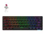 STK61 61-Keys Full-Key Non-Punch Bluetooth Wired Dual Modes Mechanical Keyboard, Cable Length: 1.6m(Black Red Shaft)