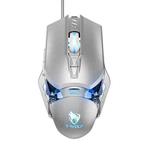 T-WOLF G530 USB Interface 7-Buttons 6400 DPI Wired Mouse Mechanical Gaming Macro Definition 4-Color Breathing Light Gaming Mouse, Cable Length: 1.5m( Silver)