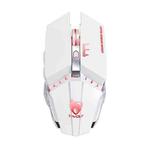 T-WOLF Q15 6-Buttons 1600 DPI Wireless Rechargeable Mute Office Gaming Mouse with 7 Color Breathing Light(Pearl White)