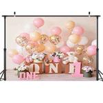 2.1m x 1.5m One Year Old Birthday Photography Background Cloth Birthday Party Decoration Photo Background(576)