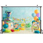 2.1m x 1.5m One Year Old Birthday Photography Background Cloth Birthday Party Decoration Photo Background(583)