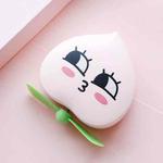 2 PCS 2216 Hand Holding Pink Peach Heart Makeup Mirror Fan Mini Cute USB Charging Fan(Side Eyes)